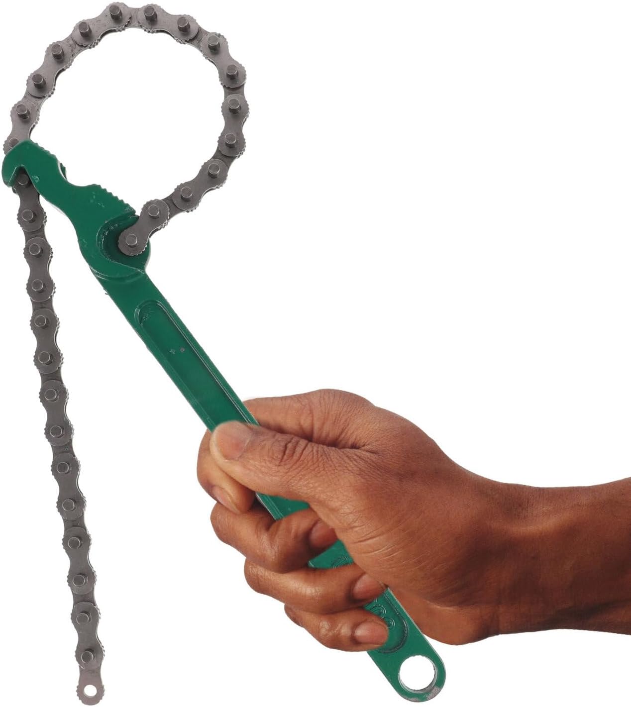 YARNOW 2pcs Heavy Duty Chain Wrench Oil Filter Removal Spanner with Ratcheting Handle, Automotive Hook Wrench Tool for Engine and Water Filter Maintenance