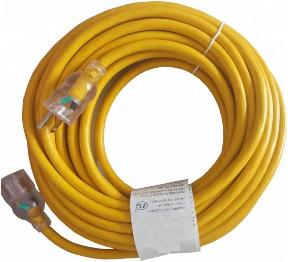 🛒 Flash Sale Zeluga ZLE123100L 100ft. 12/3 SJTW Heavy Duty Extension Cord with Lighted End, Yellow