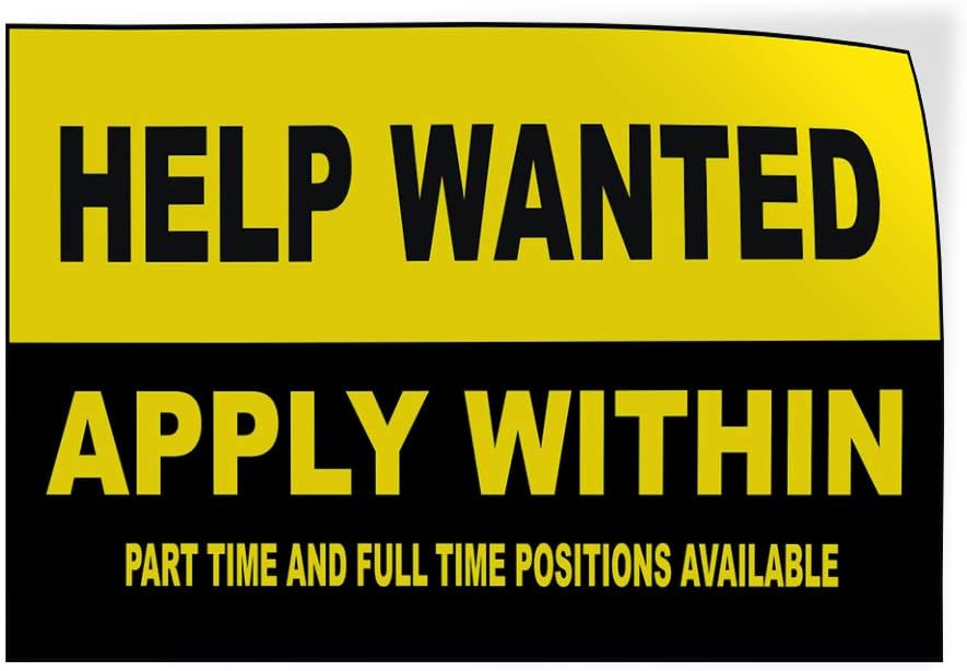 Custom Decal Stickers Multiple Sizes Help Wanted Apply Within Business Industrial Vinyl Safety Sign Label Help Wanted Personalized Text Here 24x18Inches