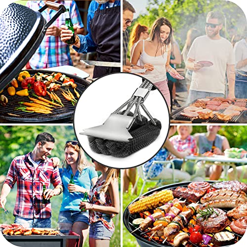 Foto von Grillbürste, Ketres Reinigungsbürste mit Langen Edelstahlborsten, Schaber und PP-Griff, Drahtbürste, Grillzubehör für BBQ Grill, Gasgrill, Holzkohlegrill