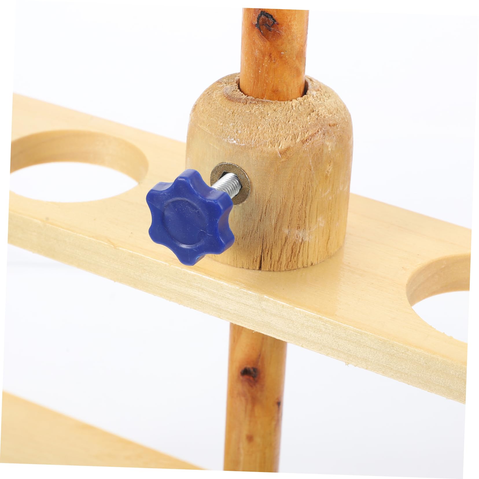 Mobestech Support de Laboratoire en Bois à Double Trou pour Expériences Chimiques et Pédagogiques Équipement Expérimental Démontable Facile à Transporter Couleur Aléatoire pour Entonnoir