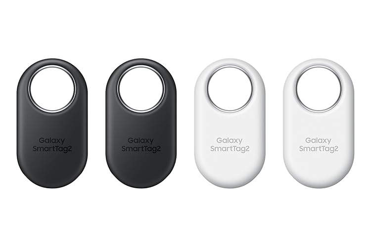 Samsung SmartTag2 (2023) Bluetooth + UWB, IP67 Resistente al Agua y al Polvo, Localizable a través de la App, Batería de 1,5 Años (Paquete de 4) - Negro/Blanco (Edición Global, Sin Garantía de EE. UU.)