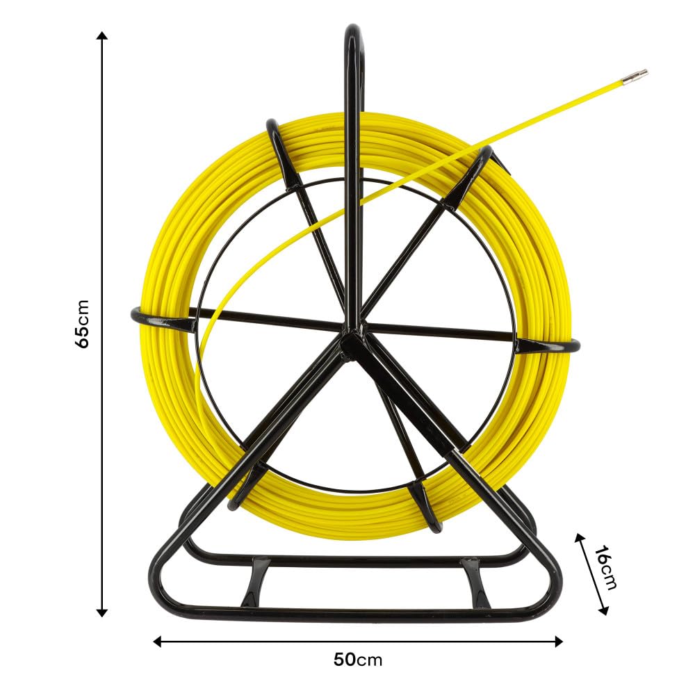 Aiguille tire fil sur dévidoir - 6mm - longueur 100m - Tire câble électricien Fibre de verre