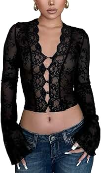 Women's Floral/Leopard Print Sheer Mesh Crop T-Shirt, Casual