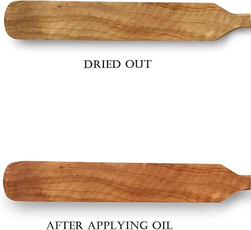 Miniatura 5 de Juego de espátulas de madera, cucharas de madera para cocinar, juego duradero de 4 piezas de madera de olivo, utensilios de cocina naturales