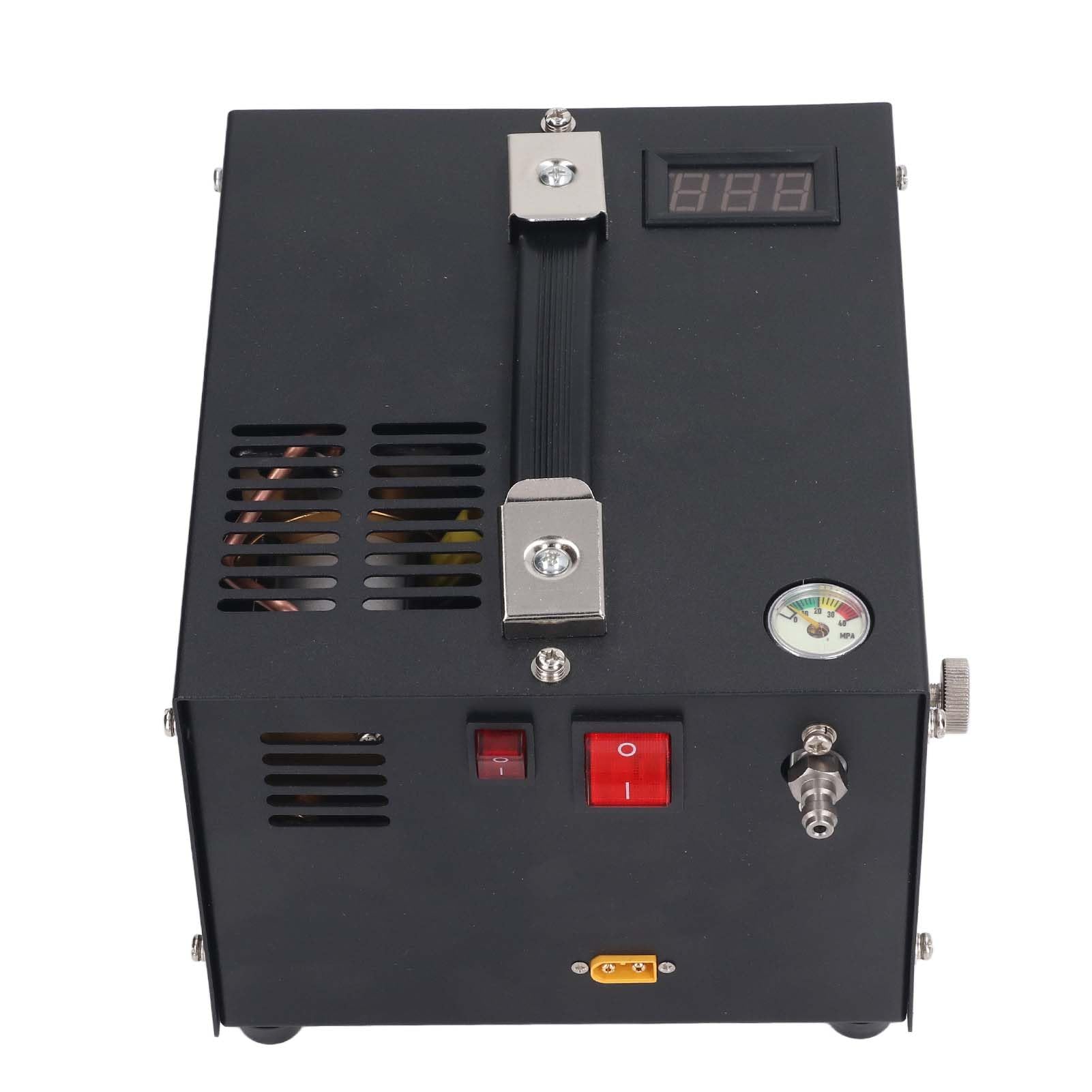 PCP-Luftkompressor 4500 PSI 30 MPa für Auto und Zuhause, Ölfrei Wassergekühlt mit Lüfterkühlung, Echtzeit-Temperaturanzeige, Schnellanschlüsse Austauschbare Filter