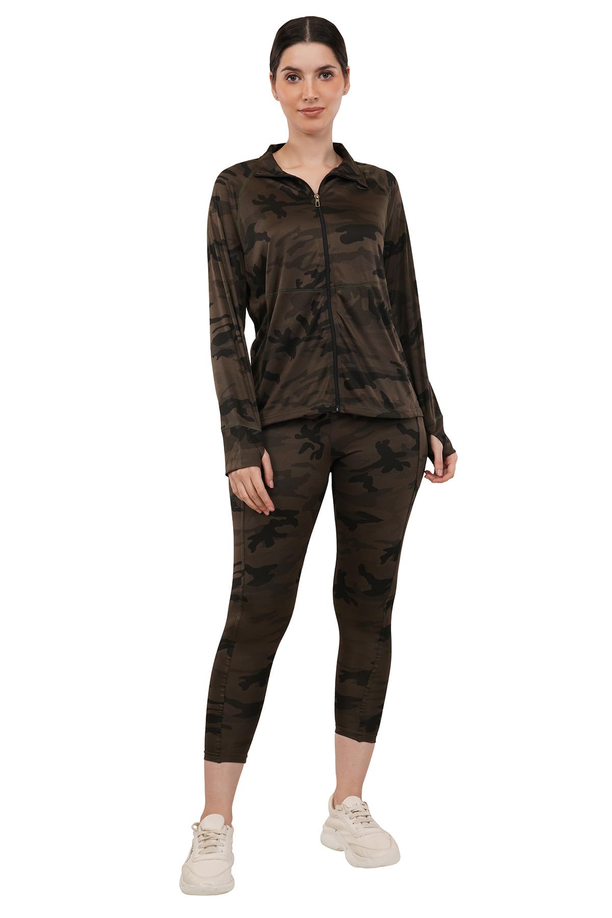 FervourWomen digital print zipper track suit for sports, running, gym, yoga, travelling, sports, hiking_ TrackSuit01