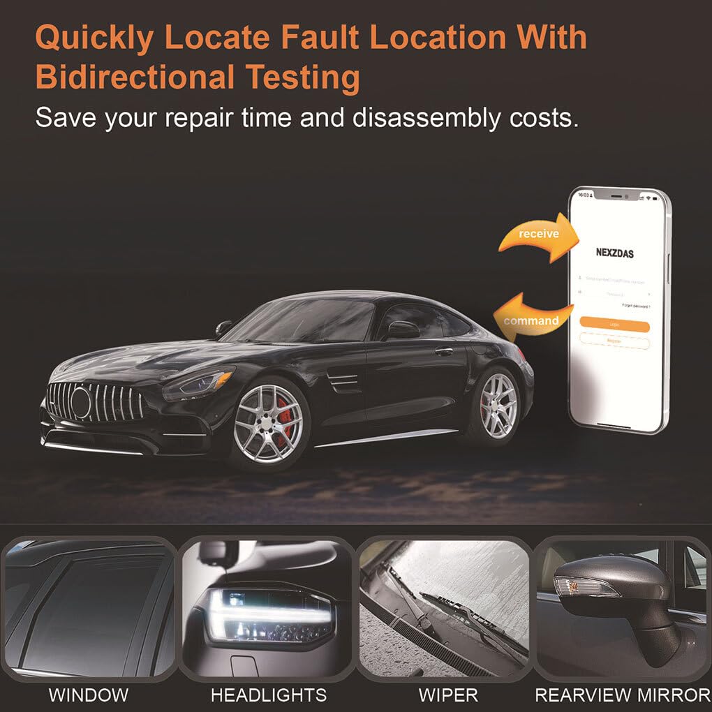VUIUYOIES Strumento diagnostico Completo del per Sistema OBDII per diagnosi Rapida Lettore di Codici Bluetooth Rilevatore di guasti per Auto elettriche