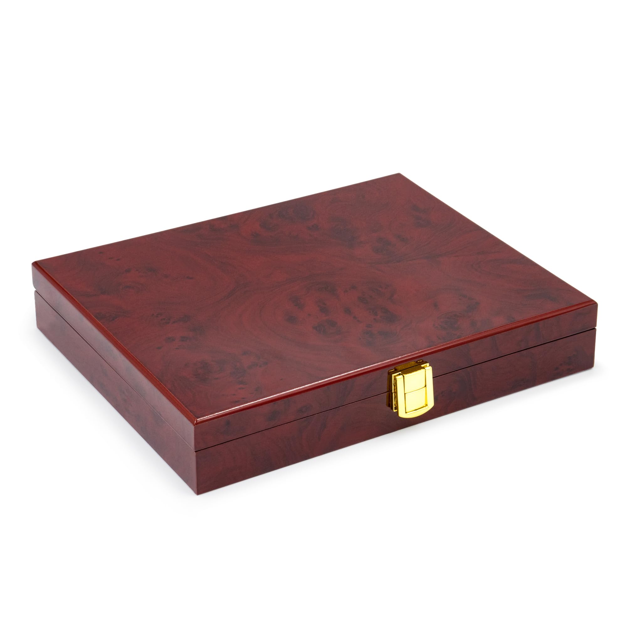 SAFE 5797 kasetka na monety z drewna korzeniowego Premium | w zestawie 3 aksamitno-niebieskie tablice na 60 sztuk monet 10€/20€ w kapsułach | format: 258 x 205 x 45 mm
