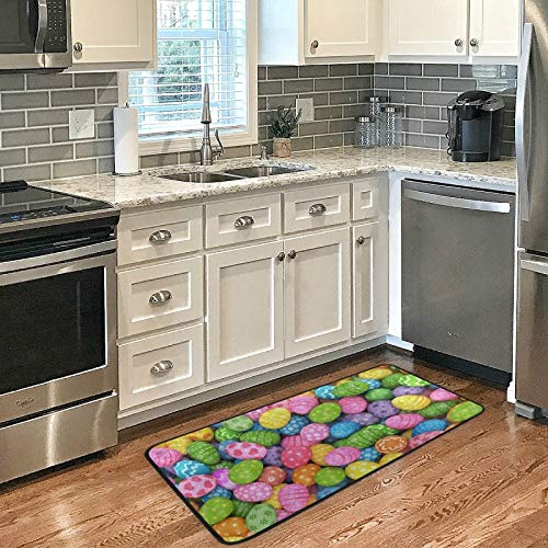 Easter Eggs Kitchen Rugs Colorful Spring Easter Day Kitchen Mat Bath Rug Floor Door Mats Non Slip Doormat Soft Runner Carpet Home Decor 39 X 20 Inch #TOP2