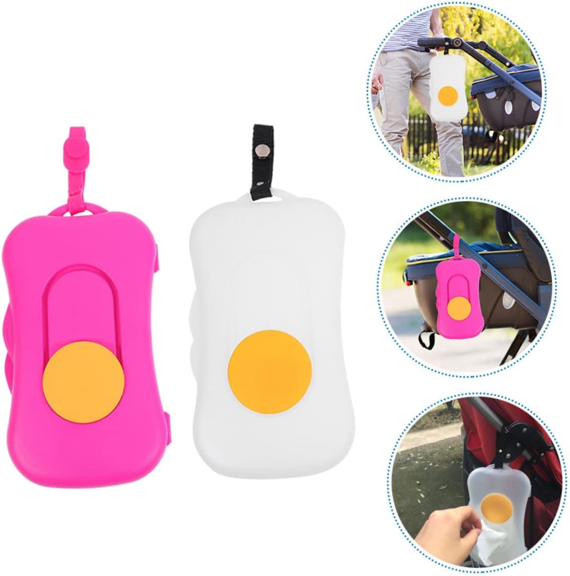 2pcs Refillable Wipe Holder Portable Tissue Storage Box for Travel Lightweight Wipes Dispenser for Diaper Bags Cribs Strollers and Home Use