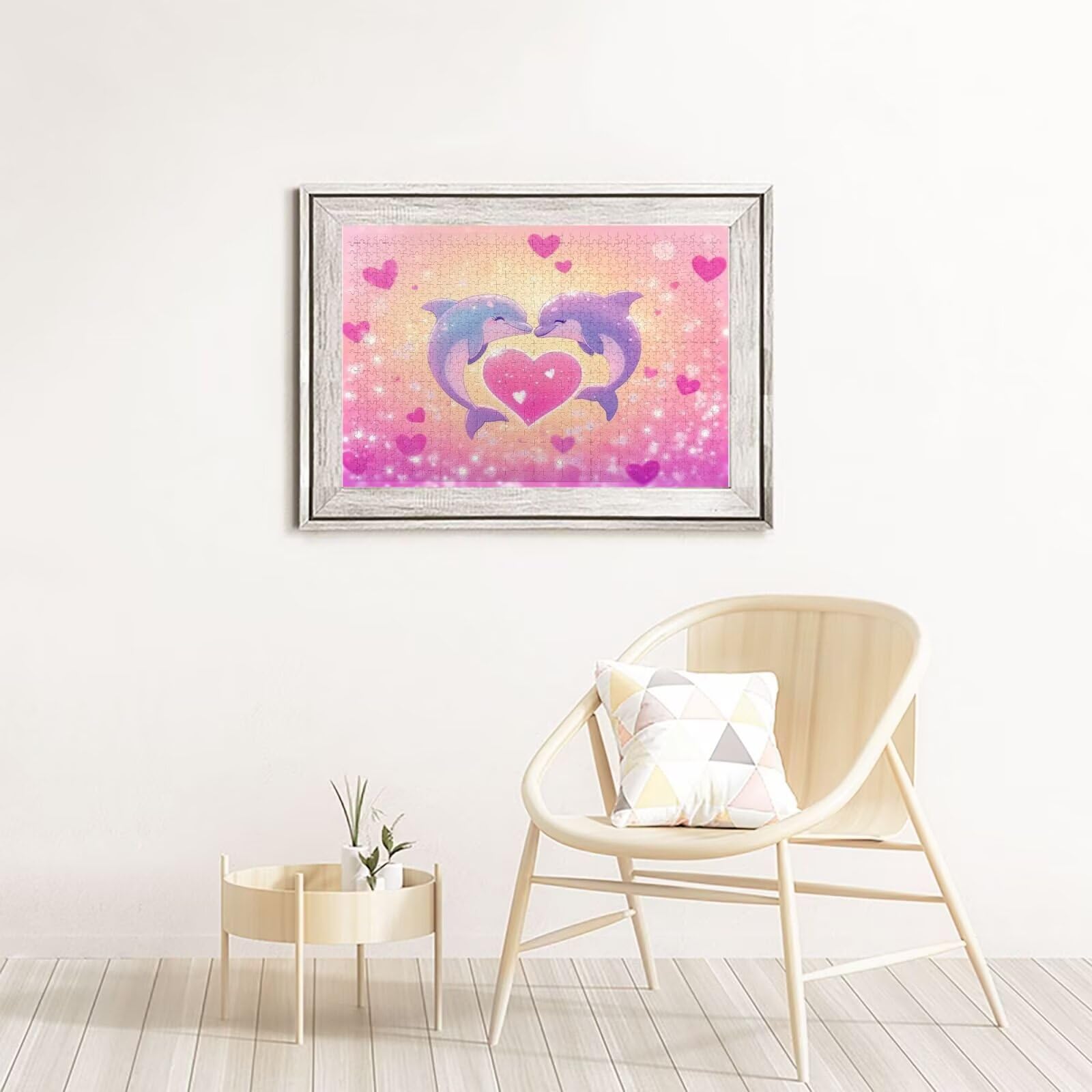Miłość Puzzle 5000 Pieces Delfin Puzzle dla dorosłych Początkujący z pudełkiem prezentowym, DIY interaktywne puzzle rodzinna wymagająca gra, Relief Stres Relief Home Wall Room Decor Art Prezent dla