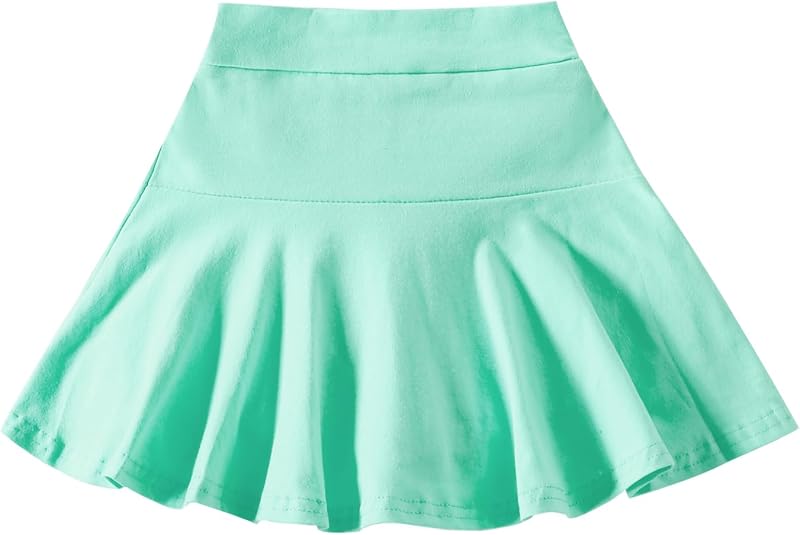 Neutocd Faldas para bebés y niñas, faldas elásticas plisadas para niñas, faldas plisadas informales con cintura elástica para patinadores, pantalones cortos integrados