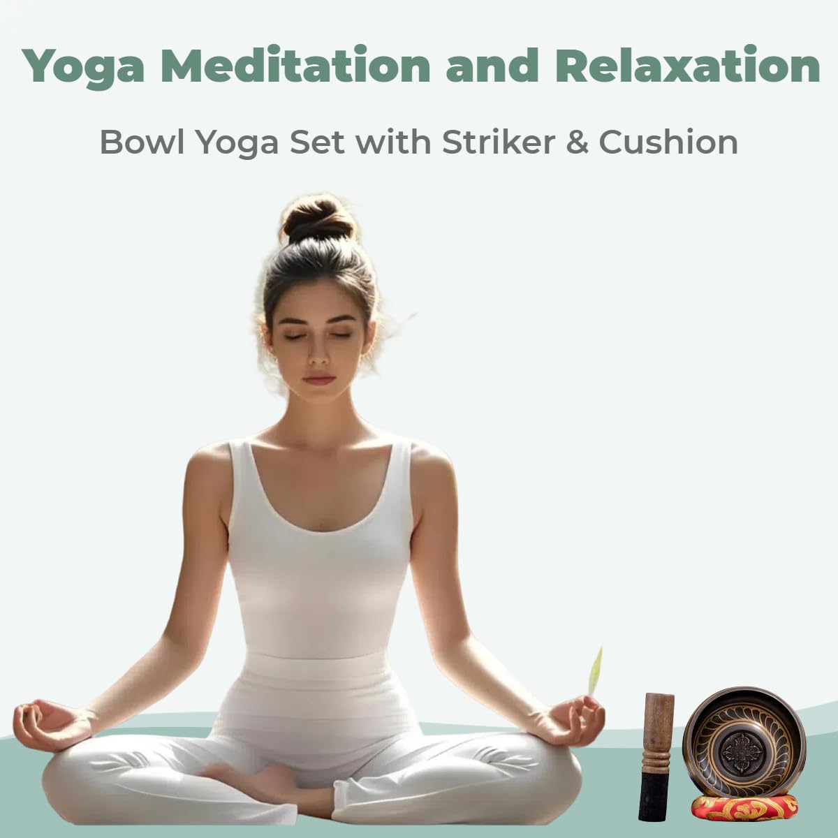 Klangschalen Set, Tibetische Meditation Stressabbau, Zen-Dekor, Schale handgefertigt in Nepal für Heilung Achtsamkeit Singing Bowl