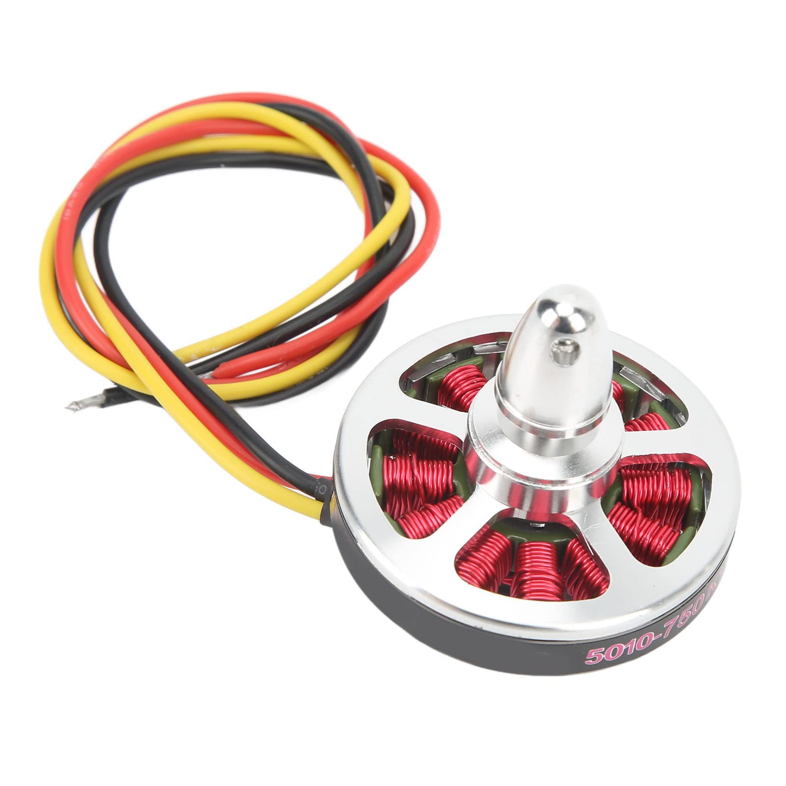 4 szt. Bezszczotkowy silnik tarczowy 5010 750KV Wysokowydajny wieloosiowy multicopter Bezszczotkowy silnik do quadcoptera Drone RC Samolot Stop aluminium Srebrny 50x10mm