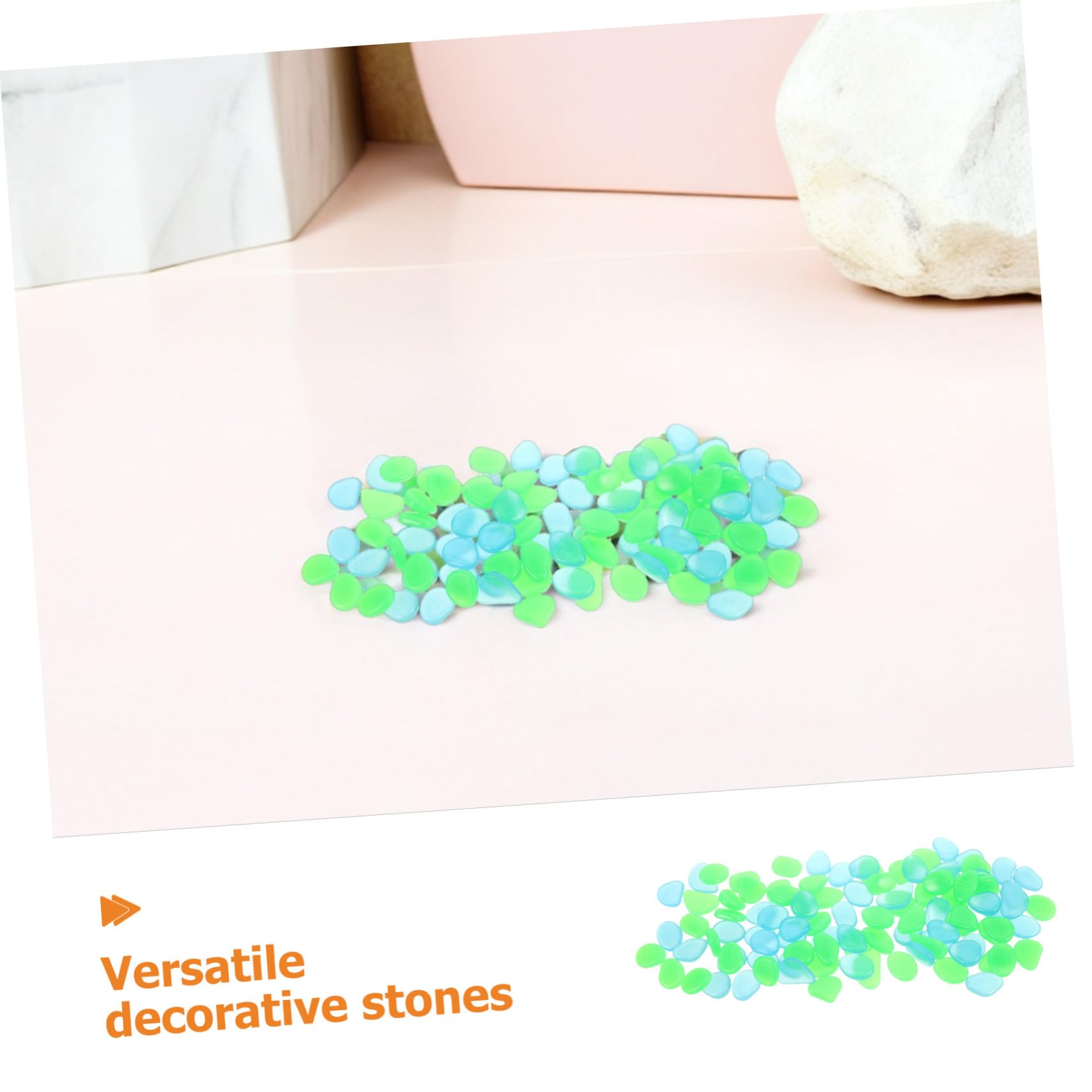 500 Piezas Piedras Luminosas para y Jardín Grava Decorativa Resistente al Agua para Peceras Decoración de Piscinas y Exteriores Guijarros Brillantes Azul y Verde para Paisajismo