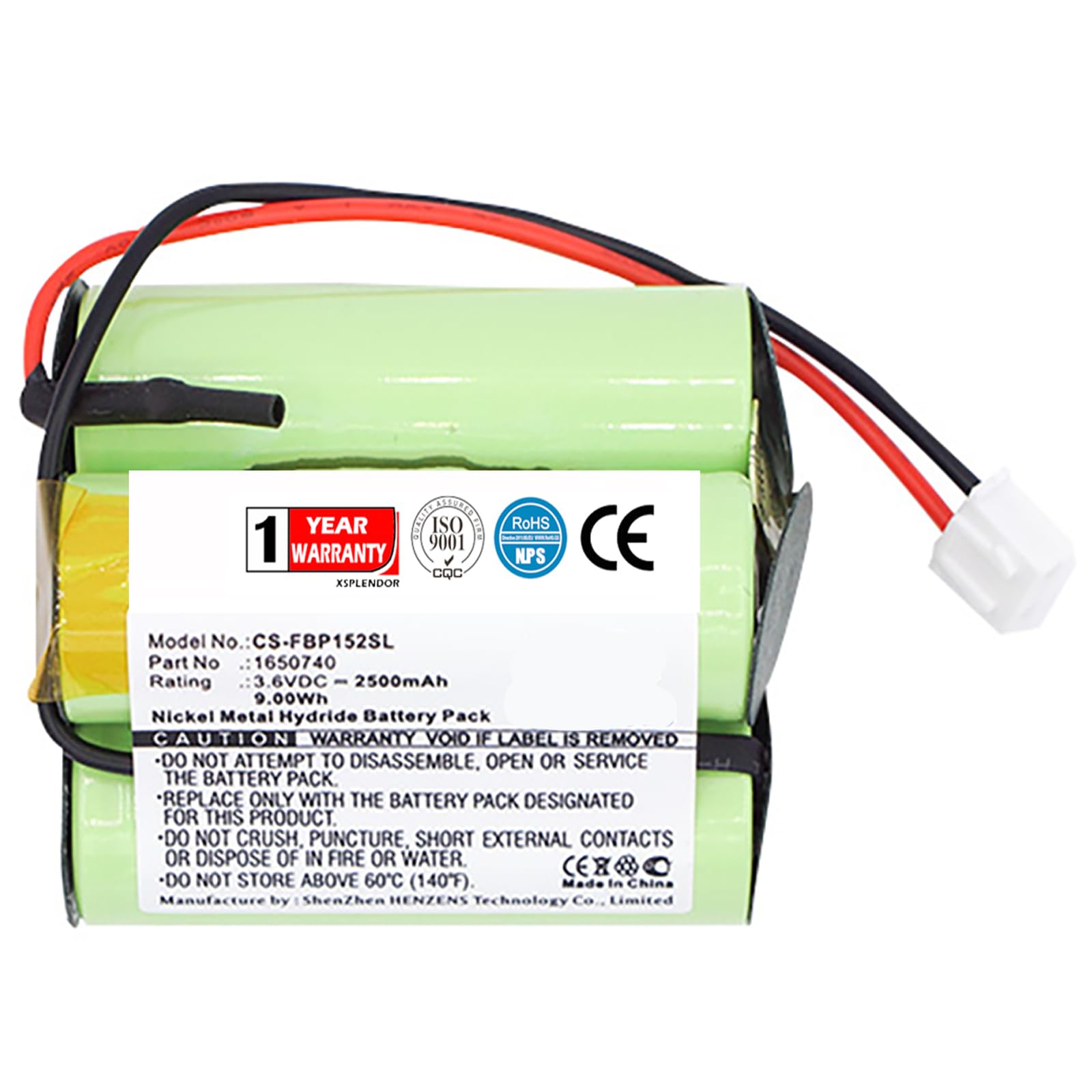 XSPLENDOR 2500mAh Fluke 1650740 Battery for 1522 Thermometer Testpath 140005 1521 Thermometer