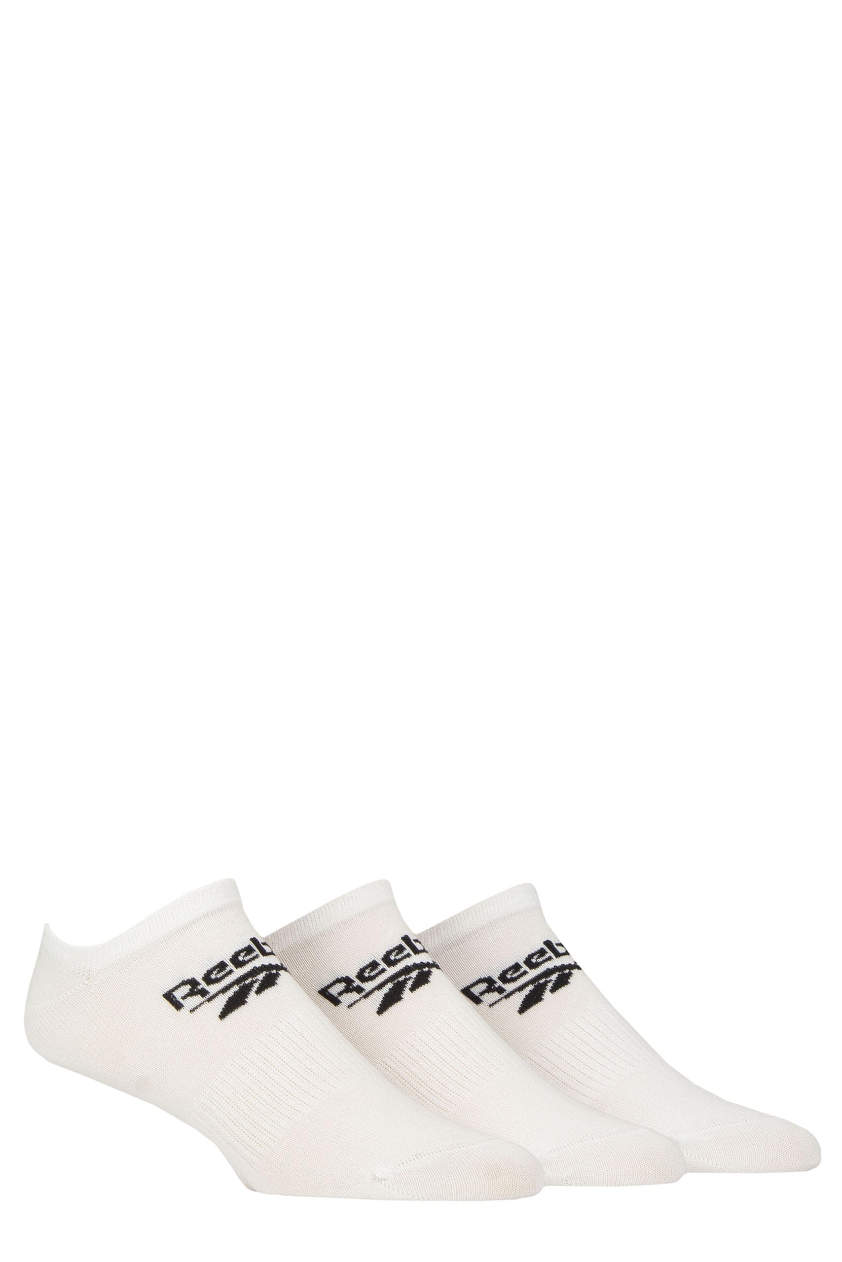 Reebok Unisex White 'Core' Trainer Socks - Mens And Ladies, Low Cut, Soft Cotton, Plain Socks With Arch Support & Seamless Toe's 3 Pair Multipack Size Range Of Uk 2.5-12.5 6.5-8