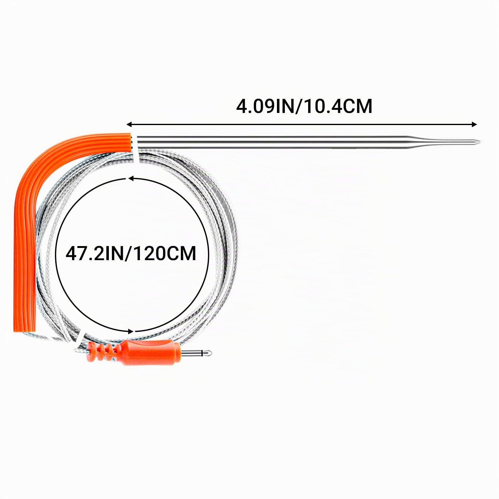 INKBIRD Ersatz-Grillthermometer, farbige Sonden, 4er-Pack, Set für Inkbird-Thermometer, 119,9 cm, Edelstahl-Sonden, nur kompatibel mit IBBQ-4BW, IBT-24S und IBT-26S
