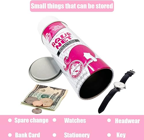 Miniatura 5 de Aquanet Spray Diversion Safe Stash Can con bolsa a prueba de olores de grado alimenticio con compartimento oculto para llaves, dinero en efectivo y