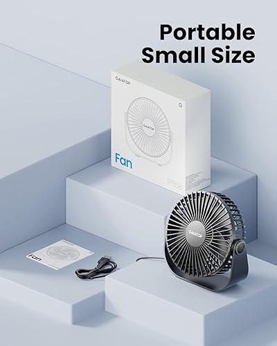 Miniatura 7 de Gaiatop Ventilador de escritorio USB, 3 velocidades con fuerte flujo de aire, ventilador de mesa portátil pequeño y silencioso de 5.5 pulgadas,