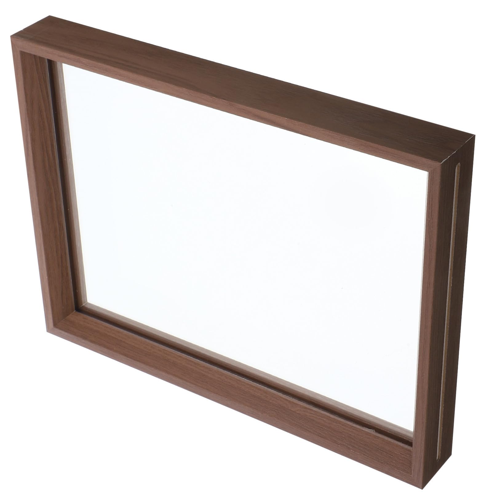 IMIKEYA Photograph Frame A4 in Legno Noce, Cornice Galleggiante Trasparente, Display Frame da Tavolo per Casa e Ufficio