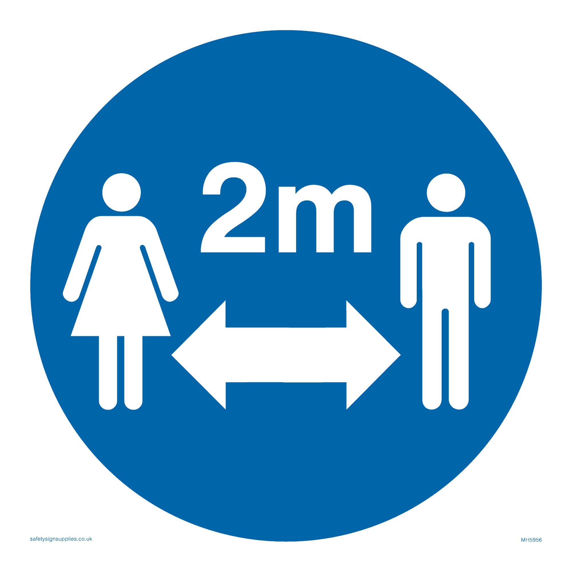 Pack of five - Social distance symbol Sign - 150x150mm - S15