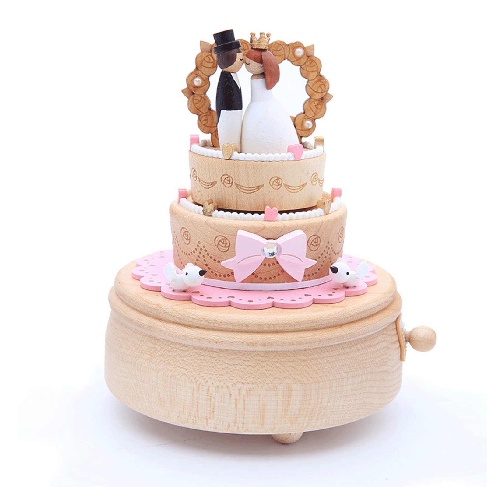 Carillon, per Ragazze Donne Regali della scatola di musica della torta nuziale di nozze for le donne e le ragazze Regali di nozze dei regali di matrimonio Tre-Tiers Box di musica per Compleanno Natale