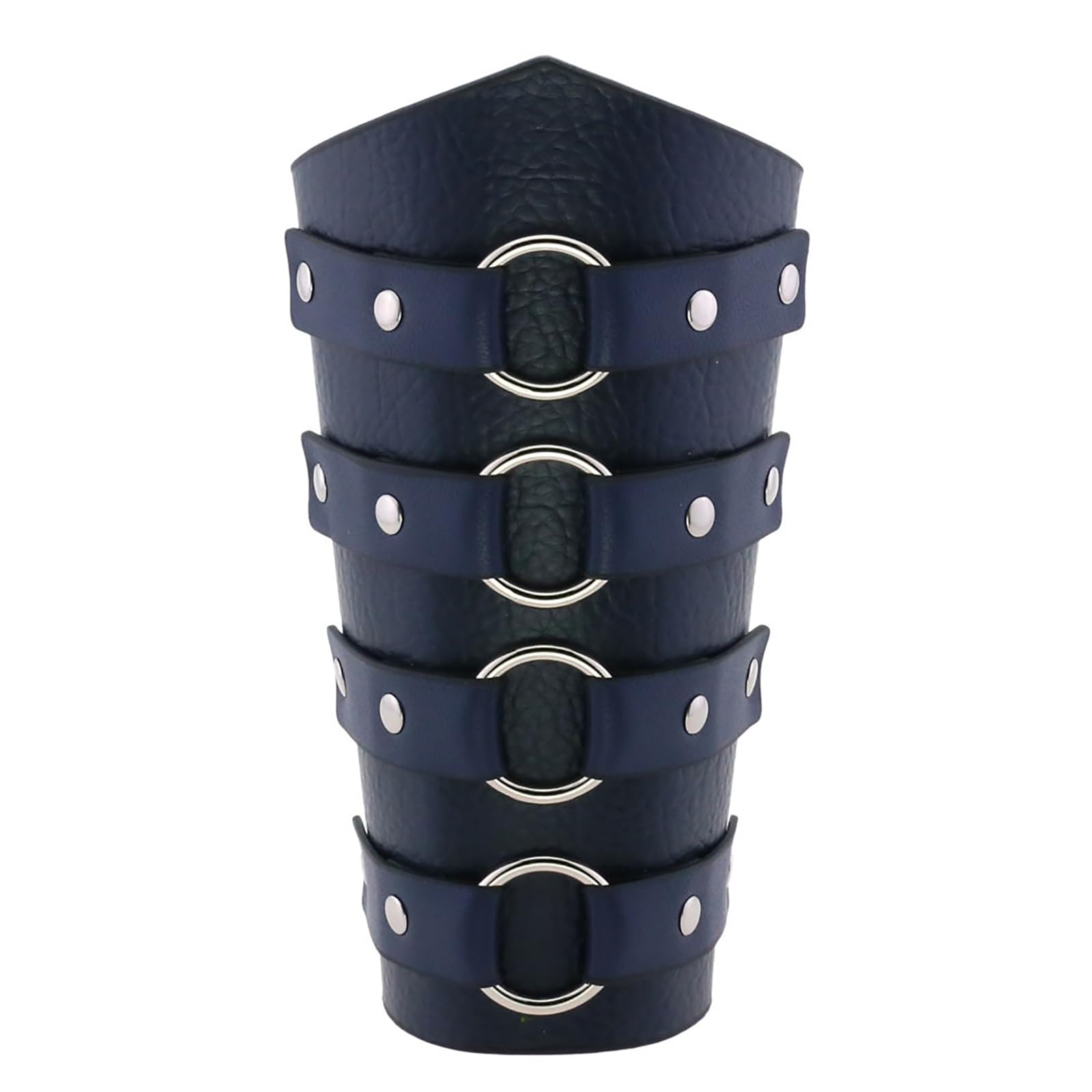 oringnat Medieval Arm Guards for Male Role Play Pirate PU Medieval Pirate Soldier Gauntlets with Round Buckle Halloween