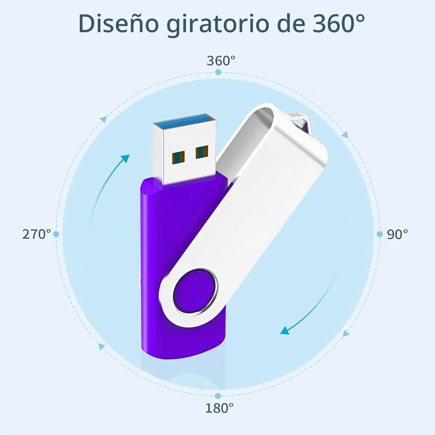 KOOTION Memoria USB, 5 Piezas Pendrives USB 64 GB Ligero Pequeño y Práctico USB Stick Flash USB 2.0 Lote Pendrive 64GB para Ordenador/TV/Coche/Player, ect-(Negro, Blanco, Rojo, Amarillo, Morado)