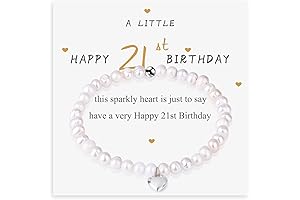 21st Birthday Gift: Freshwater Pearl S925 Sterling Silver Heart Bracelet as Gift...