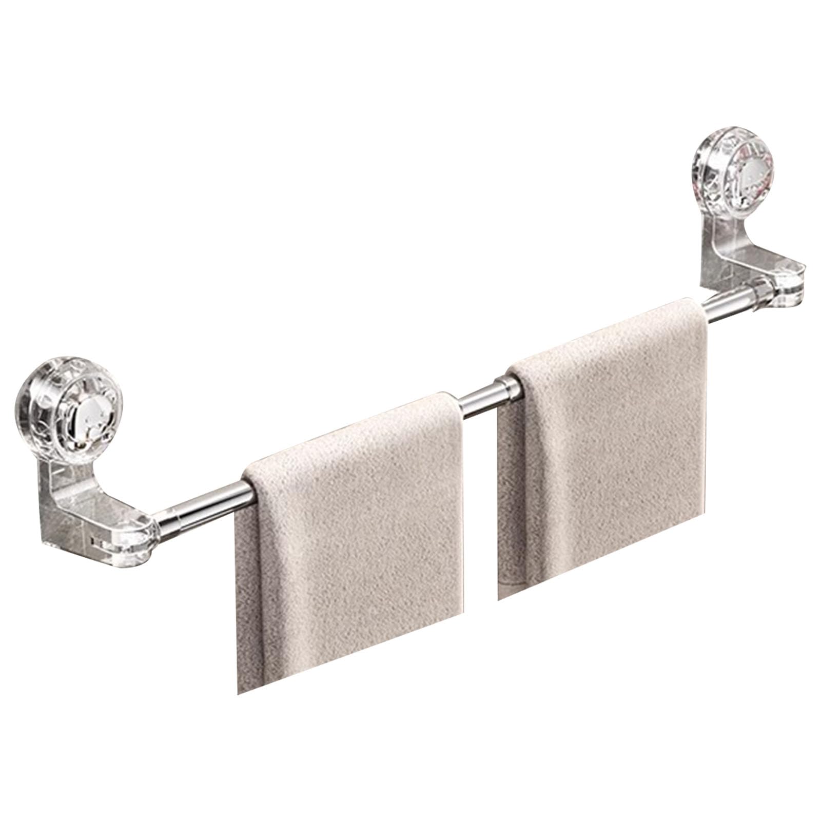 Expandable Suction Cup Mounted Towel Rack Adjustable Holders Holds 4 to 6 Towels Firmly for Bathroom Tiles Multiple Towel Hangers for Bathroom