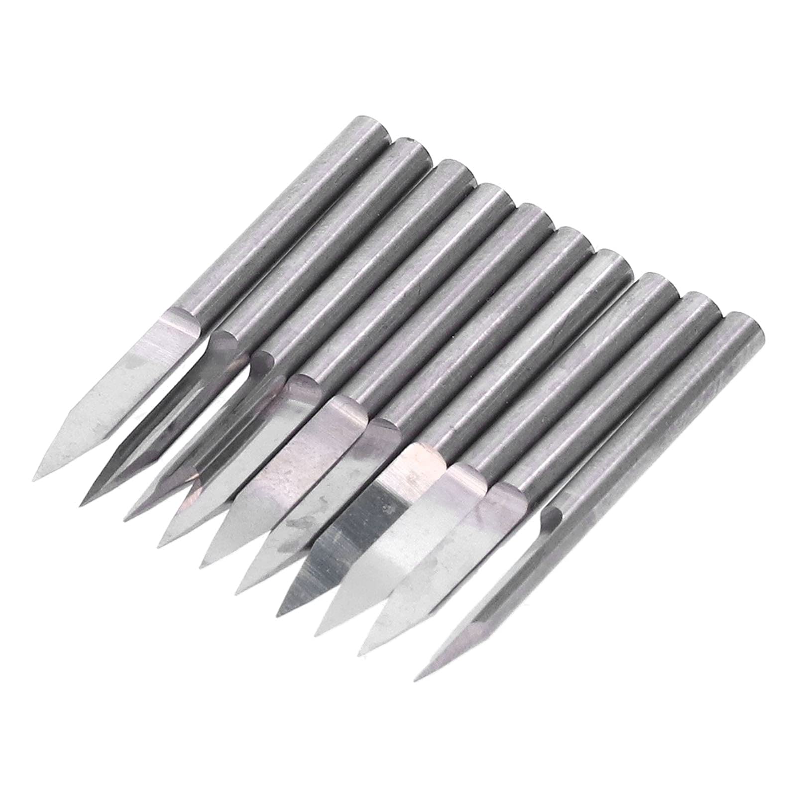 10 piezas de fresas de grabado en acero de tungsteno, fresas en V para router CNC con alta dureza y resistencia al desgaste, fresa en forma de V para madera, plástico, fibra de (0,2 mm)