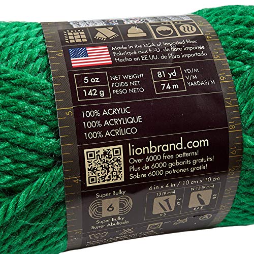 Image of Lion Brand Hometown Yarn - Bulky Yarn for Knitting and Crocheting, 5-Pack, Green Bay