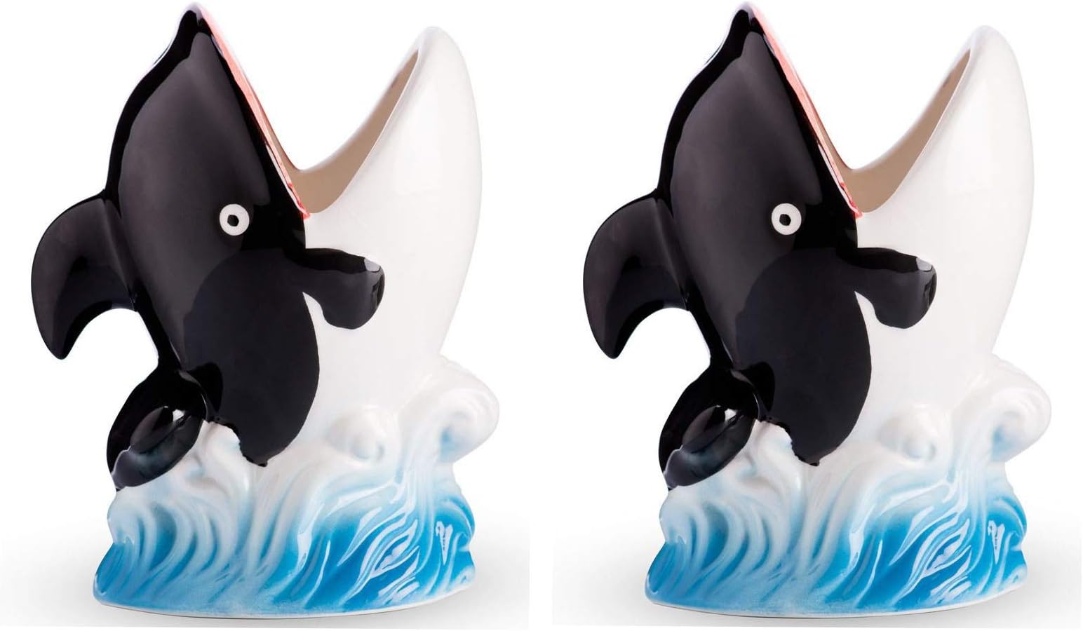 Under The Sea Aquatic Killer Whale Ceramic Tiki Mug - Set of 2
