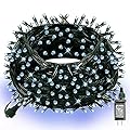 Dazzle Bright 300 LED Christmas String Lights, 100 FT Connectable Waterproof String Lights Green Wire with 8 Modes, Christmas Decorations for Indoor Outdoor Xmas Party Yard Garden (White)