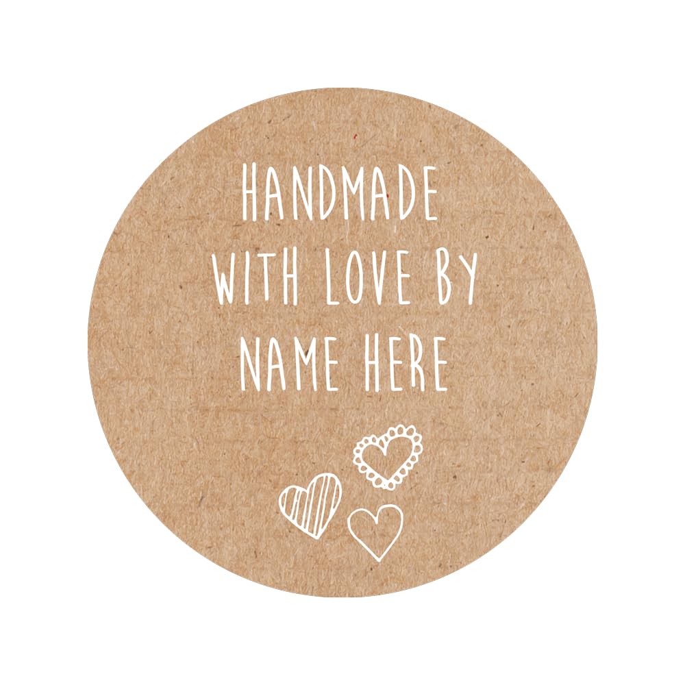 Rustic Hearts Stickers - Handmade by - Pack of 35