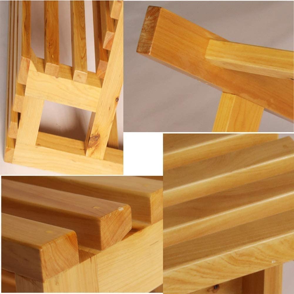 Escalera de Mano, Banco de Estante de Madera Maciza, Taburete de bañera Antideslizante, Banco de pie, Taburete multifunción para Interiores y Exteriores J0T0D1
