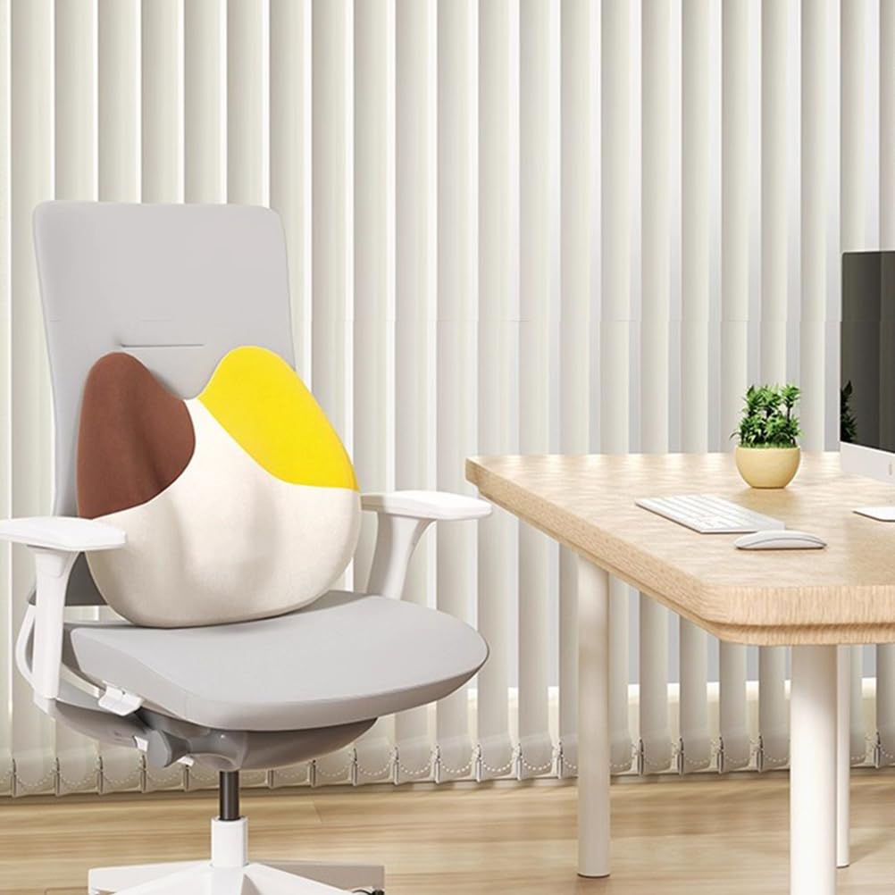 Cuscino lombare auto, Schiuma Memory multifunzionale cuscini schiena sedile supporto, cuscino decorativo, seduta, ufficio, divano,Yellow 01