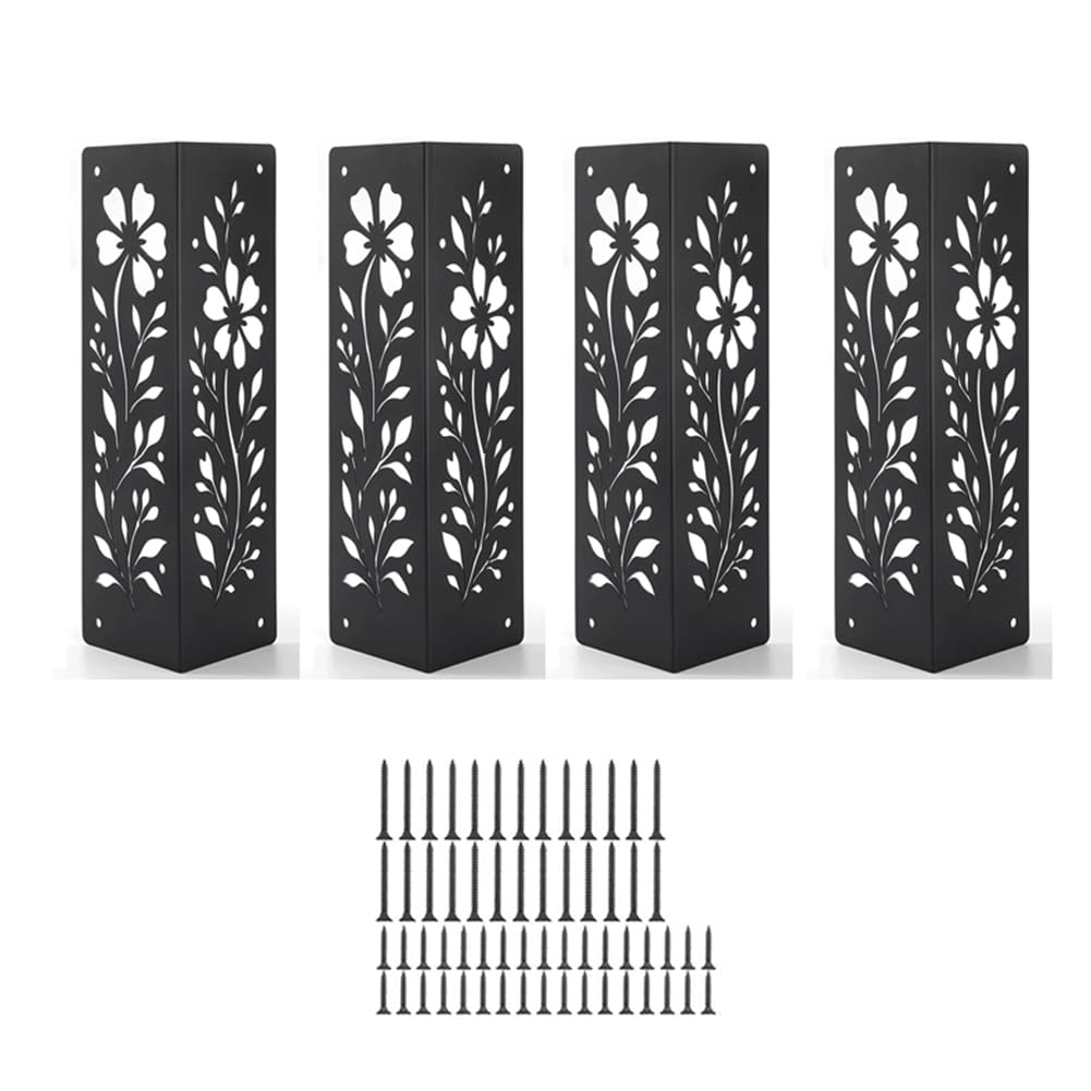 Jnchdghwa Black Corner Brackets For Wood Heavy-Duty Metal Corner Brackets For Raised Garden Bed Corner Brackets With Screws