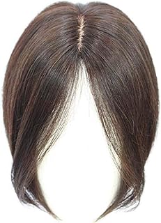 Topper de cabelo humano natural real feminino, parte do lado do meio Crown Topper de grampo na parte superior de apliques para mulheres com cabelo ralo