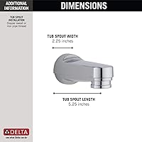 Vista 3 de Delta Grifo RP17453 CAÑO DE BAÑERA, Talla Única, Cromado