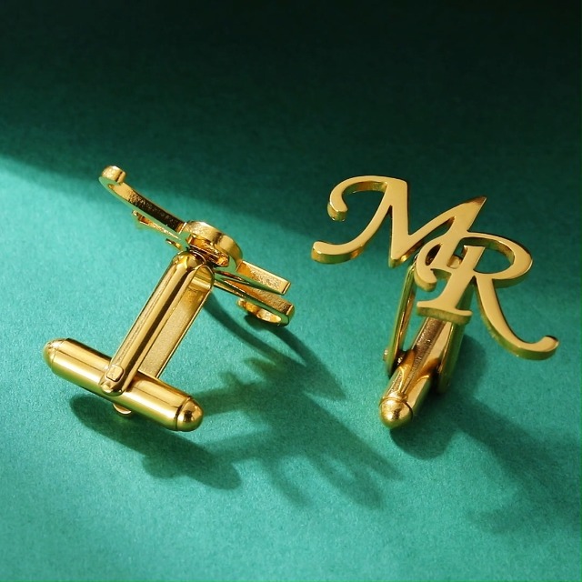 Mancuernillas Personalizadas de Acero Inoxidable Doradas miniatura 7