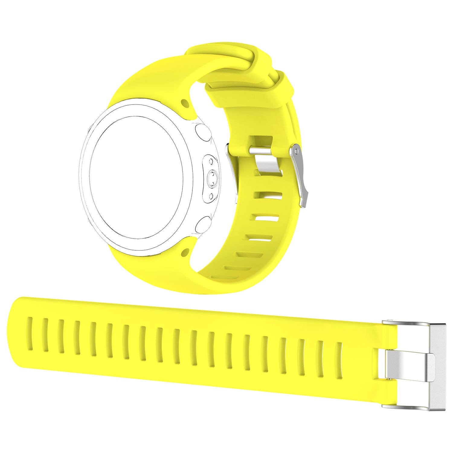 Bracelets de rechange compatibles avec montre Suunto D4/D4i/D4i Novo - Bracelet classique en silicone souple pour montre intelligente D4/D4i/D4i Novo