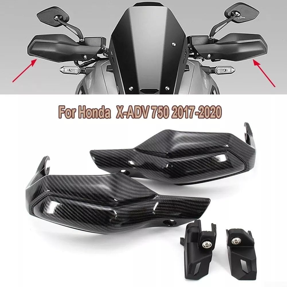 Paramani per moto per Honda XADV 750 2017-2020, protezioni antivento per manubrio in ABS, protezioni per spazzole fuoristrada, attrezzatura invernale per equitazione, nero (carbonio)