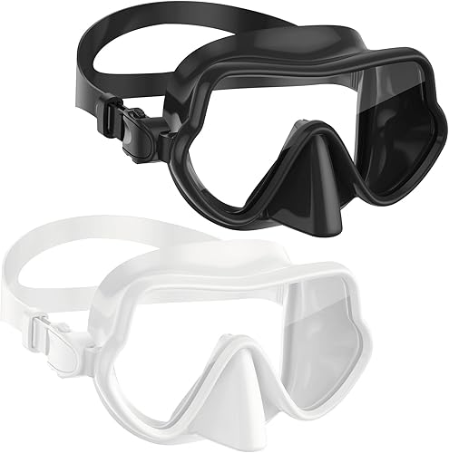 Miniatura 10 de W WSTOO Máscara de esnórquel antivaho antifugas, máscara de buceo panorámica, máscara de natación inastillable de vidrio templado, gafas de natación