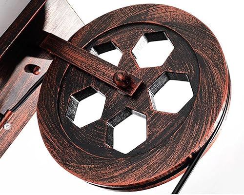 Miniatura 5 de American Country Wall SconceIndustrial Vintage Wall SconceIron Pulley Wall SconceDining Room Hallway Aisle Light (Red Gold) Cage Wall Sconce
