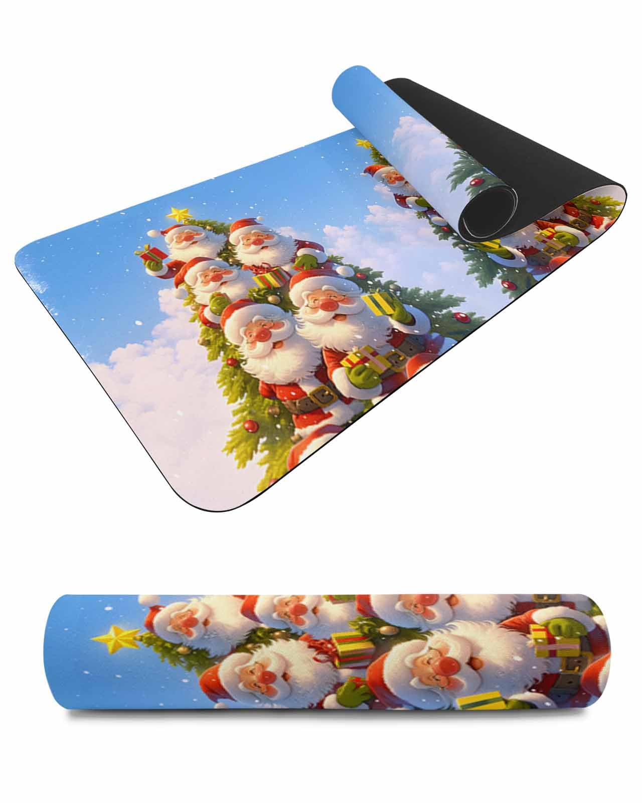 Debedcor Heat Proof Table Pads Waterproof Decorative, Christmas Santa Tree Non-Slip Table Countertop Protector, Winter Xmas Trees Gifts Insulation Mat for Kitchen Room, 40 x 12 Inches