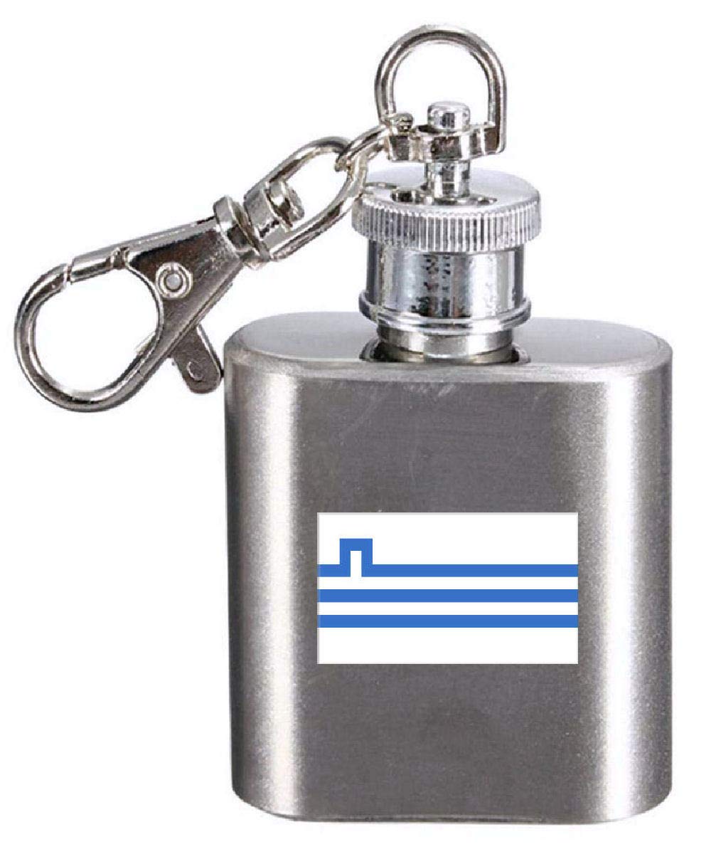 Flasque porte-clés Montenegro Podgorica en acier inoxydable pour alcool