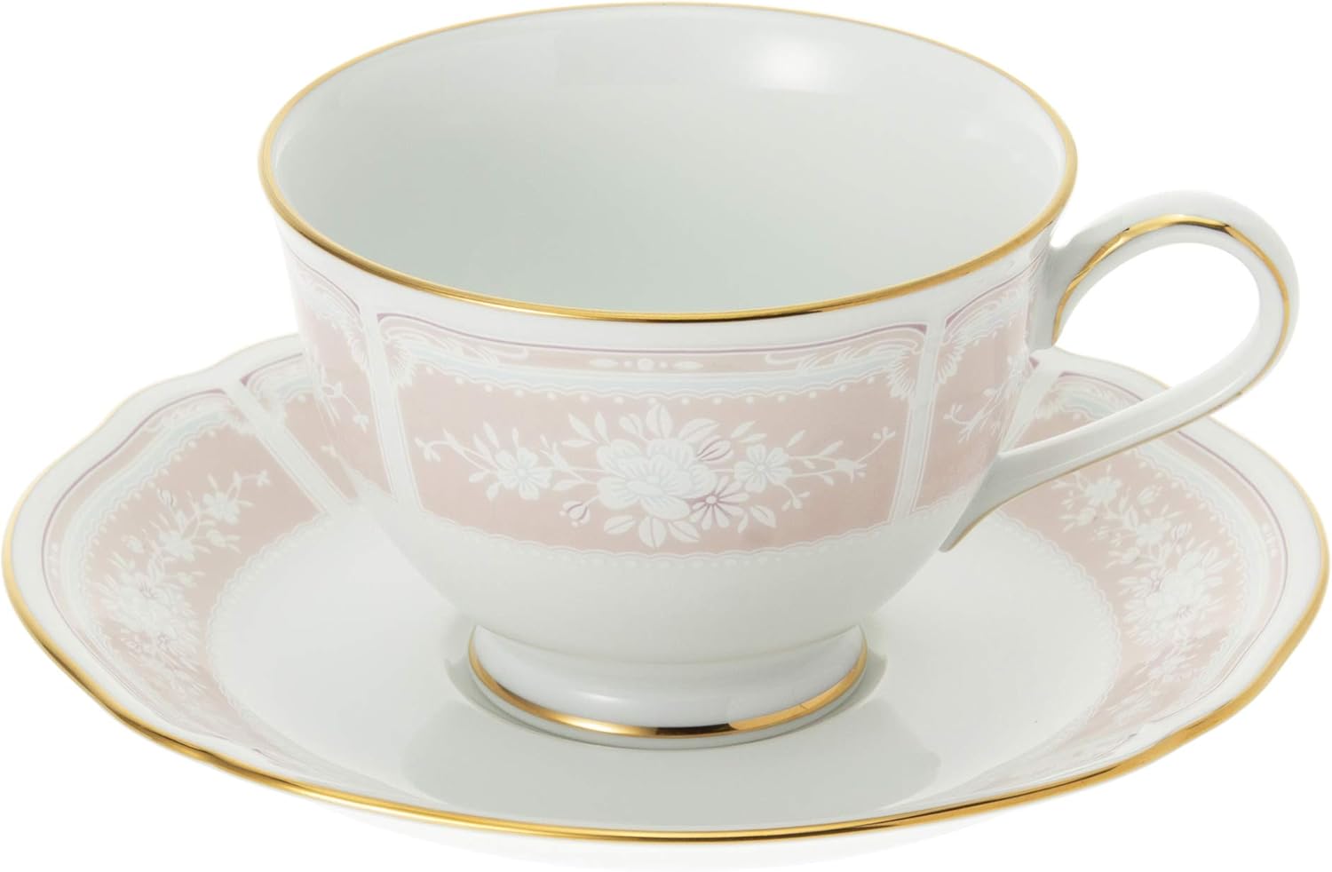 Noritake Y6578A/1507-14 Cup & Saucer (Color Changing Pair Set) (COFFEE TEA COFFEE COFFEE & TEA COFFEE) 220cc Racewood Gold 2 Guests Blue Pink Fine Porcelain